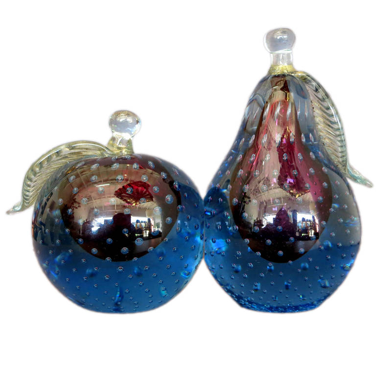 Alfredo Barbini Murano Italian Art Glass Bookends, 1960 Modernism